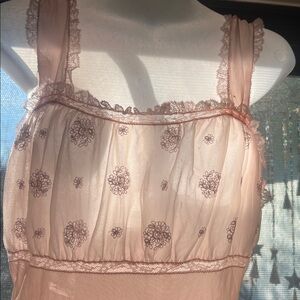 Elegant Pink Midi Dress with Embroidery